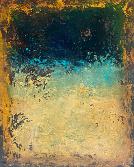 Pompeii- Green, Turq, Cream