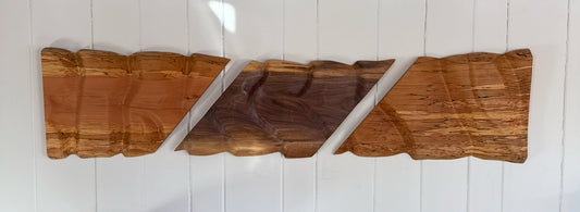 Sand Pattern Triptych in Beech & Walnut